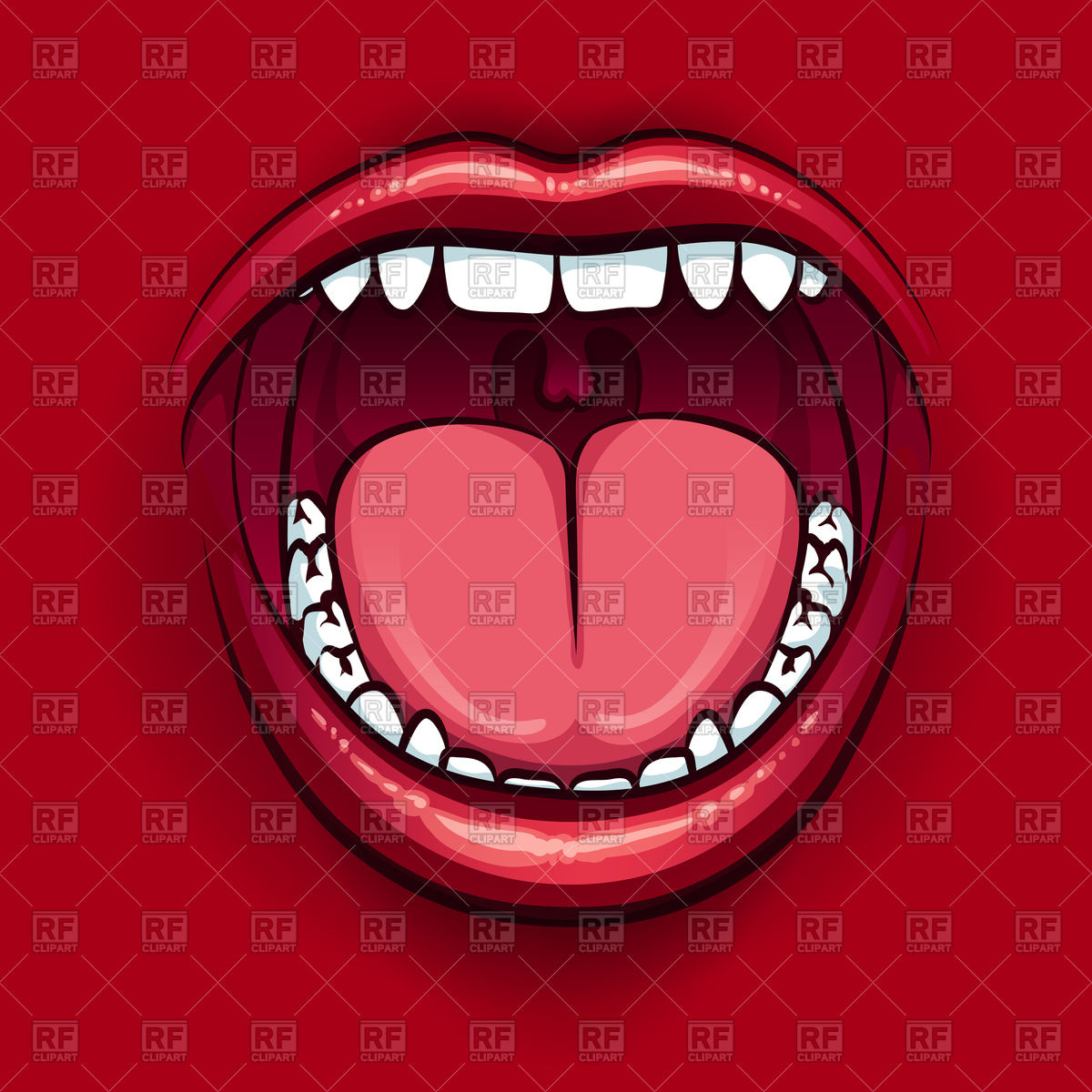 Screaming Wide Open Mouth With Red Lips On Red Background Vector 1200x1200 Screaming Wide Open Mouth With Red Lips On Red Background Vector