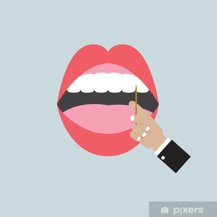Toothpick In Hand With Open Mouth Vector Illustration Wall Mural 700x700 Toothpick In Hand With Open Mouth Vector Illustration Wall Mural