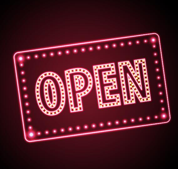 569x539 Neon Open Sign Vector Material Free Download