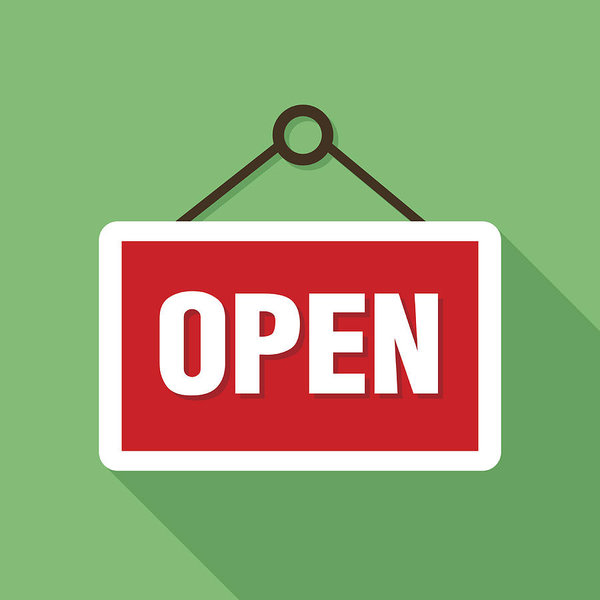 600x600 Open Sign Icon Illustration