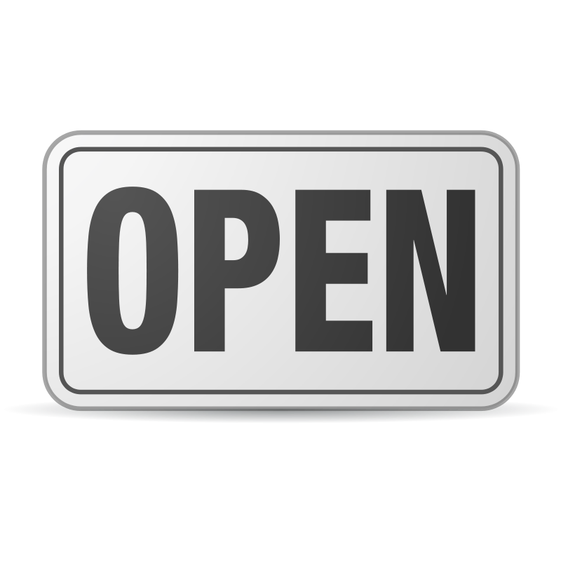 800x800 Open Sign Plastic