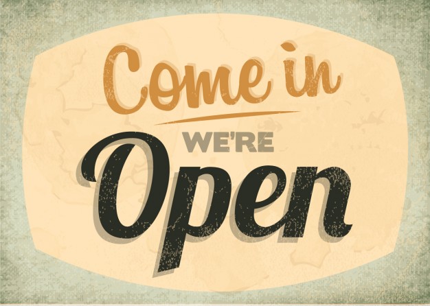 626x446 Come In We're Open Sign Vector Free Download