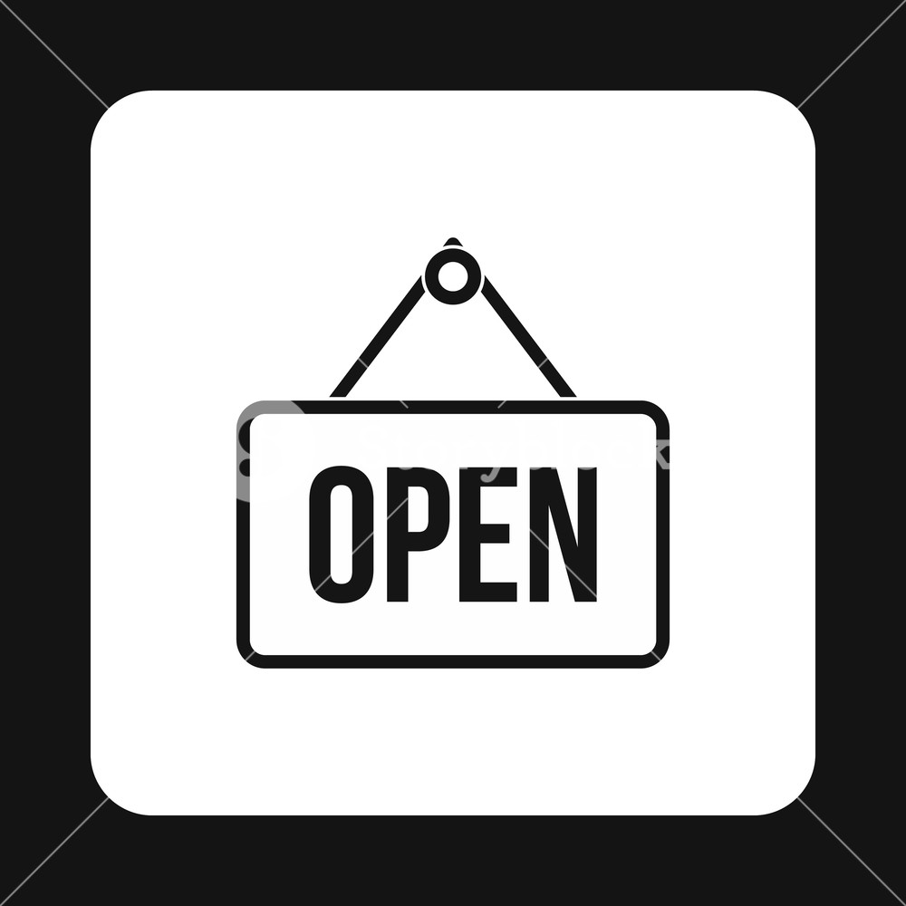 1000x1000 Open Sign Icon In Simple Style On A White Background Vector