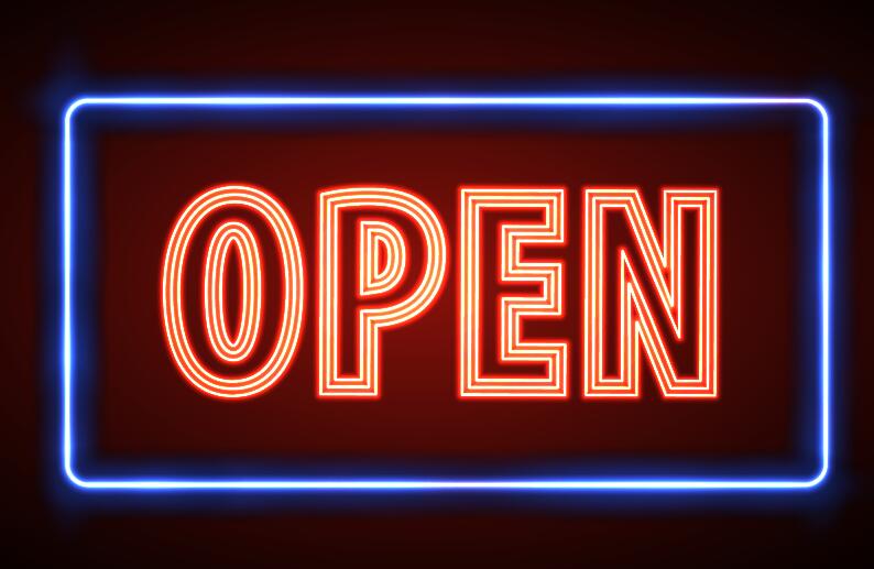 794x517 Neon Open Sign Vector Material Free Download