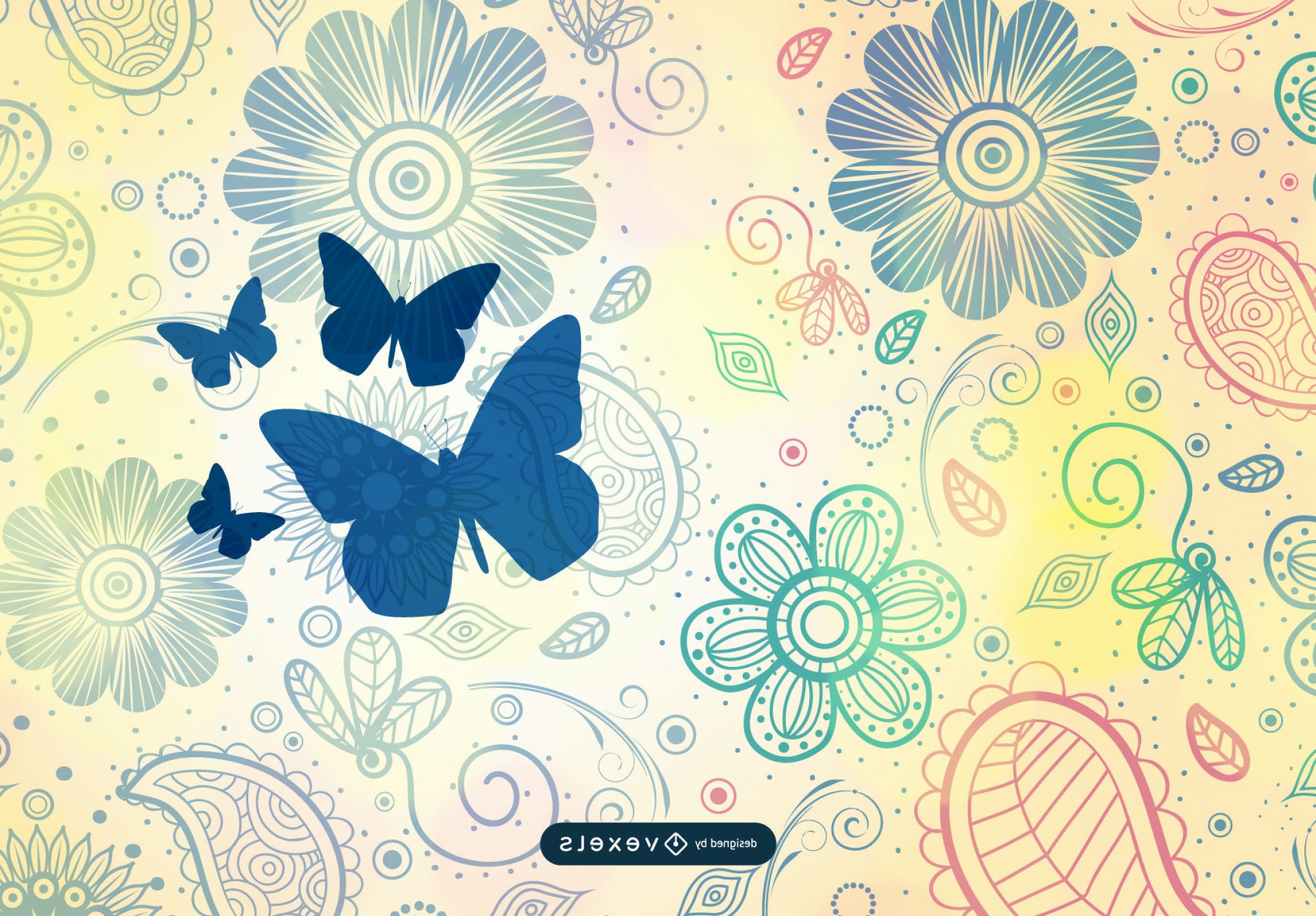 Vintage Flower Pattern Background Vector Art Createmepink 2041x1420 Vintage Flower Pattern Background Vector Art Createmepink