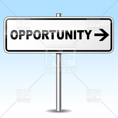 400x400 Road Sign With Inscription Opportunity Vector Image Of Signs