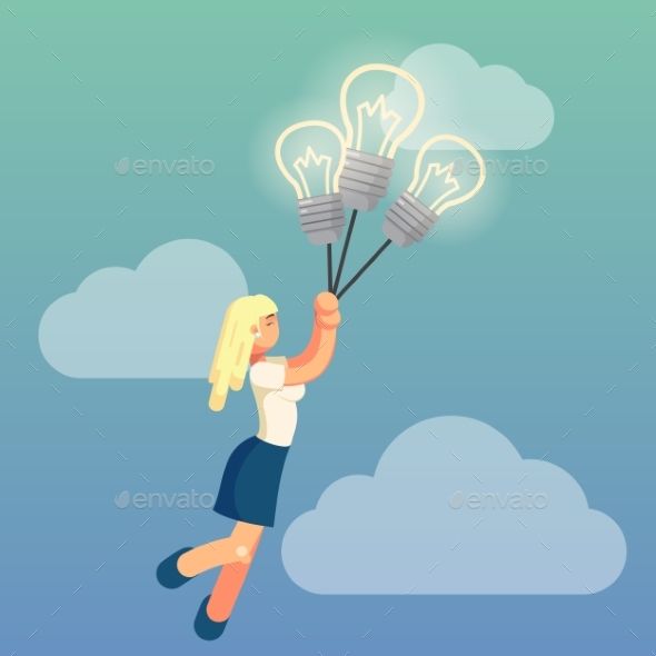 590x590 Young Flat Lady Is Dreaming About Business Ideas Possibility