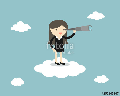 500x400 Business Concept, Bossusinessman Using Telescope And See