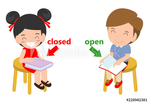 500x348 Opposite Words Closed And Open Vector Illustration, Opposite