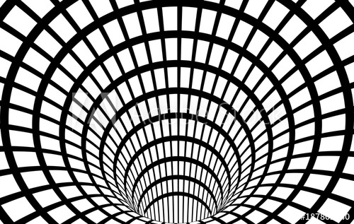 500x317 Geometric Black And White Abstract Hypnotic Worm Hole Tunnel