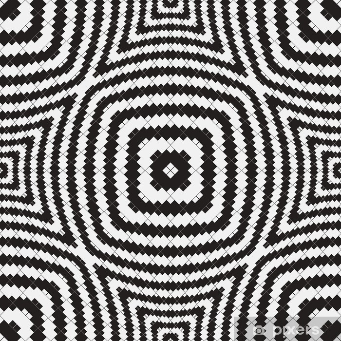 700x700 Black And White Optical Illusion, Vector Seamless Pattern Wall