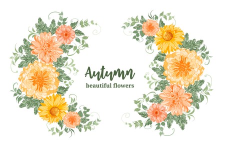 Yellow Autumn Flowers Chrysanthemum Garland Composition Orange 450x296 Yellow Autumn Flowers Chrysanthemum Garland Composition Orange