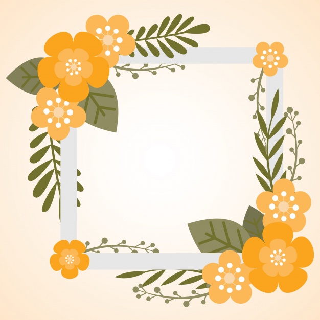 Orange Floral Frame Background Vector Free Download 626x626 Orange Floral Frame Background Vector Free Download