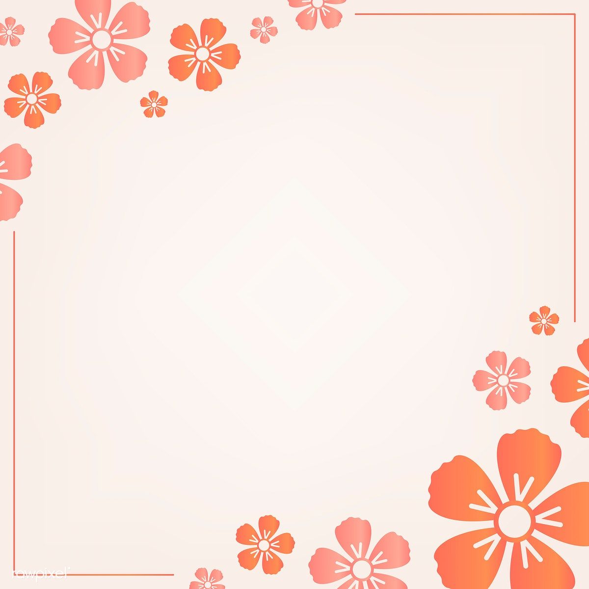 Orange Flower Border Frame Vector Free Image 1200x1200 Orange Flower Border Frame Vector Free Image