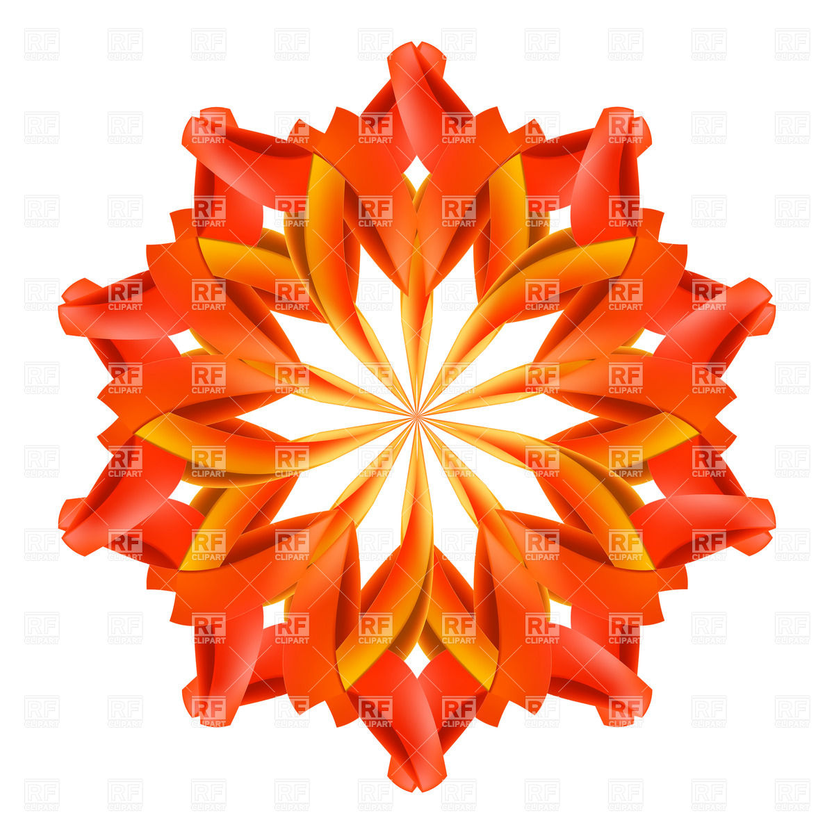 Ornamental Red And Orange Flower Pattern Made Of Ribbons Vector 1200x1200 Ornamental Red And Orange Flower Pattern Made Of Ribbons Vector