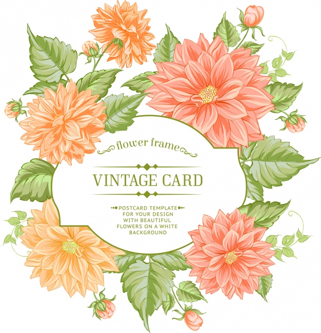 Vintage Frame With Orange Flowers Vector Premium Download 626x648 Vintage Frame With Orange Flowers Vector Premium Download