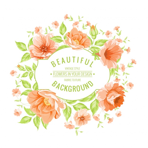 Circular Frame With Orange Flowers Vector Premium Download 626x626 Circular Frame With Orange Flowers Vector Premium Download