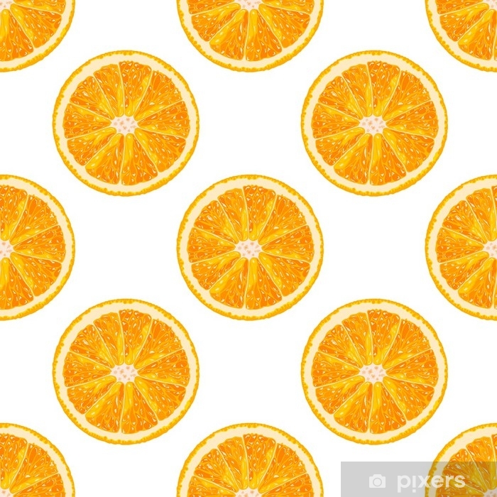 700x700 Vector Seamless Pattern Of Orange Slice Realistic Citrus