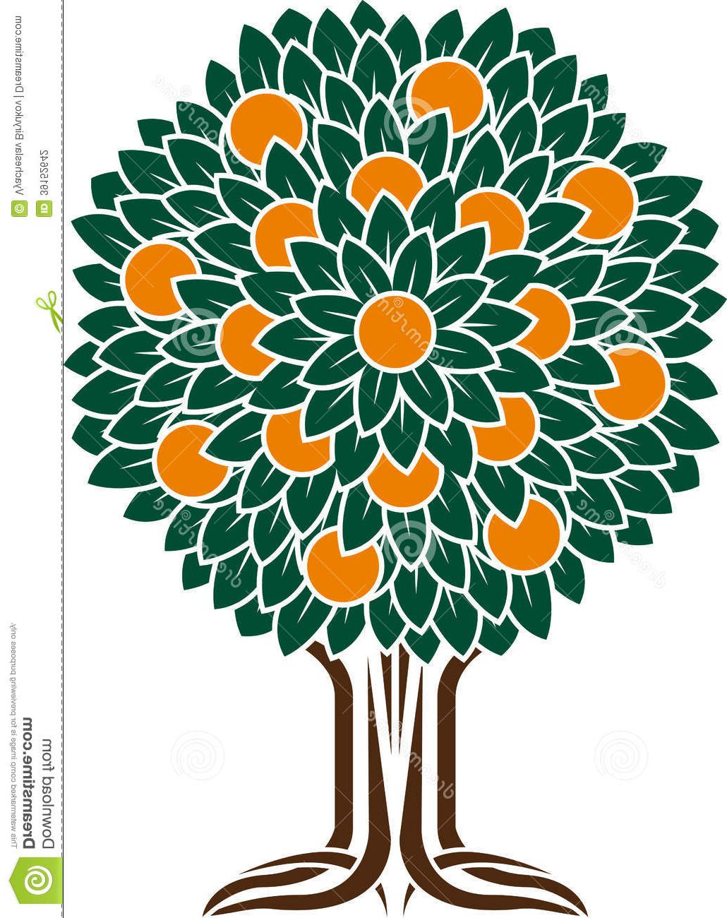 Мандариновое дерево вектор