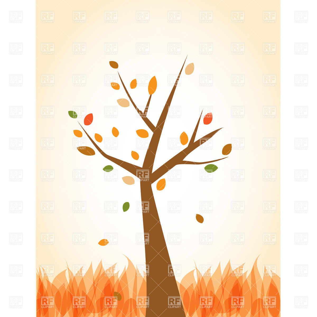 Stylized Simple Autumn Tree Vector Image Of Plants And Animals 1200x1200 Stylized Simple Autumn Tree Vector Image Of Plants And Animals