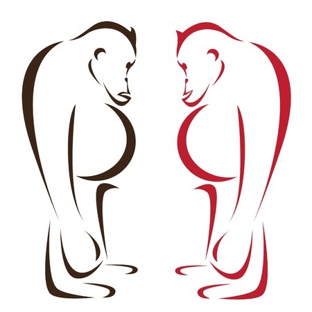 450x450 Vector Image Of An Orangutan On A White Background Royalty Free