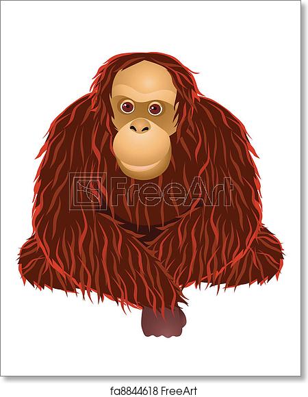 450x580 Free Art Print Of Orangutan Cartoon Vector Illustration