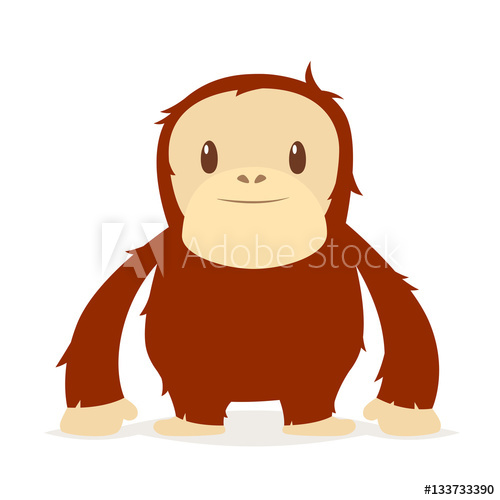 500x500 Orangutan Ape Vector Isolated