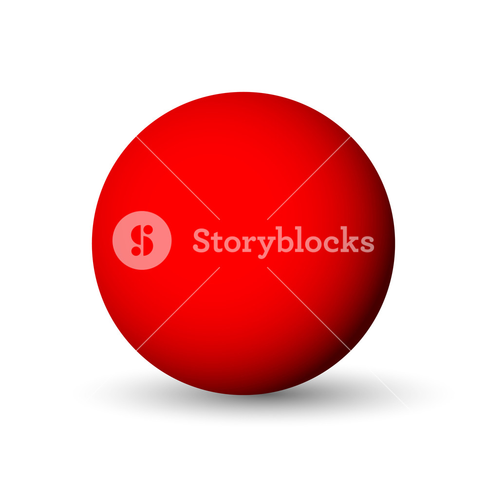 1000x1000 Red Sphere, Ball Or Orb Vector Object With Dropped Shadow