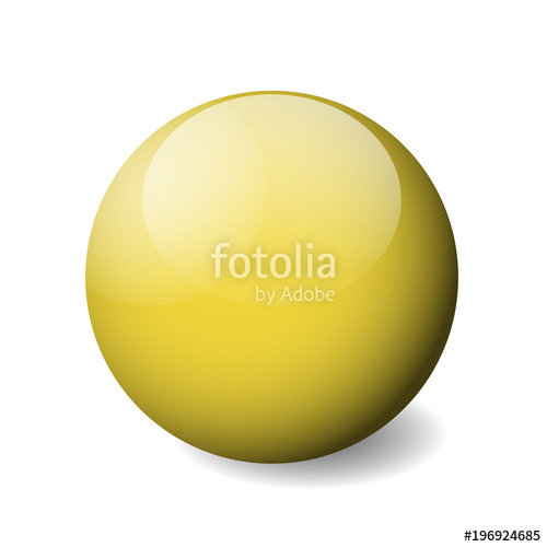 500x500 Yellow Glossy Sphere, Ball Or Orb Vector Object With Dropped
