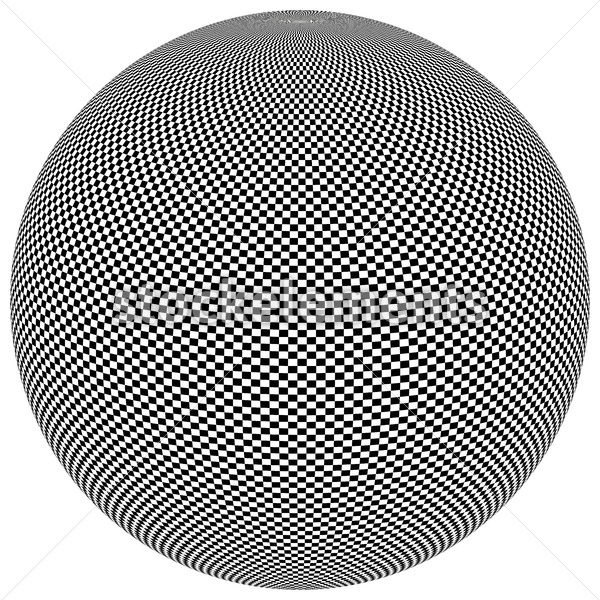600x600 Ball, Orb With Checkered Surface On White Abstract Surrealistic