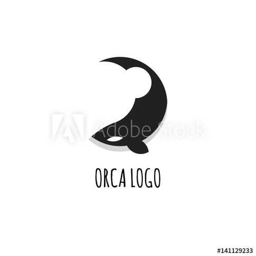 500x500 Orca Logo Flat Design With Golden Ratio Isolated On White