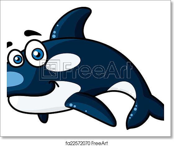 560x470 Free Art Print Of Happy Cartoon Orca Or Killer Whale Happy