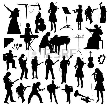 450x439 Musicians Silhouettes Royalty Free Cliparts, Vectors, And Stock