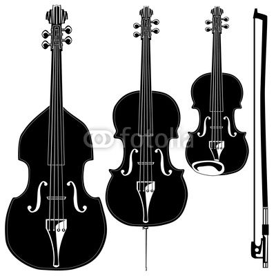 400x400 Stringed Instruments In Detailed Vector Silhouette Idea