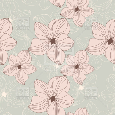 400x400 Retro Seamless Pattern With Pink Orchid Flowers Vector Image