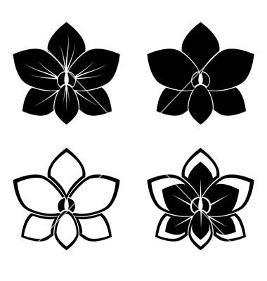 Orchid Silhouettes Vector Stencil Orchid Tattoo, Flower 380x400 Orchid Silhouettes Vector Stencil Orchid Tattoo, Flower