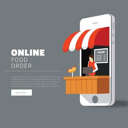 Online Food Order Vector Design 490x490 Online Food Order Vector Design