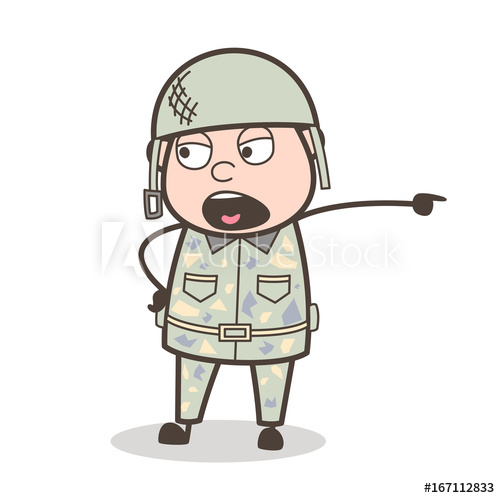 Cartoon Army Man Very Rudely Giving An Order Vector Illustration 500x498 Cartoon Army Man Very Rudely Giving An Order Vector Illustration