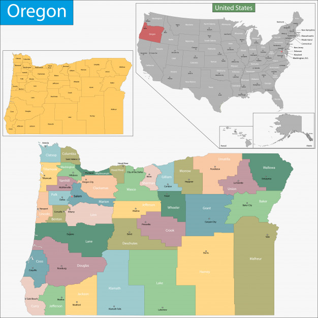 Oregon Map Vector at Vectorified.com | Collection of Oregon Map Vector ...