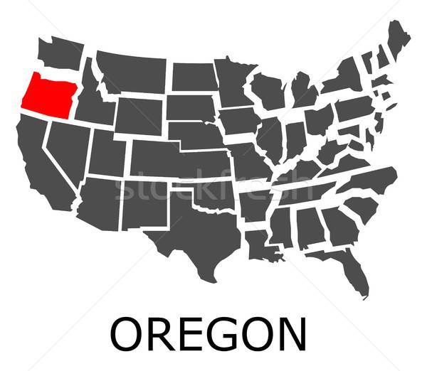 600x522 Oregon State On Usa Map Vector Illustration Hamik