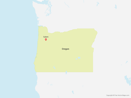 460x345 Vector Maps Of Oregon Free Vector Maps