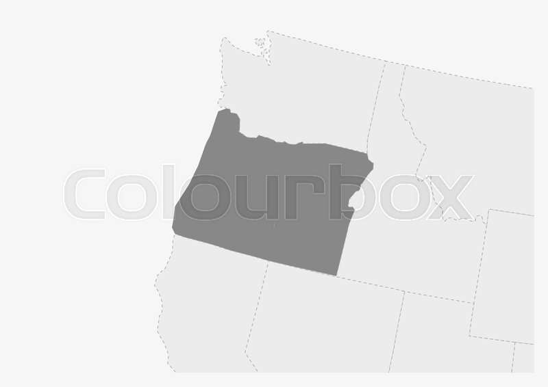 800x566 Map Of Usa With Highlighted Oregon Stock Vector Colourbox