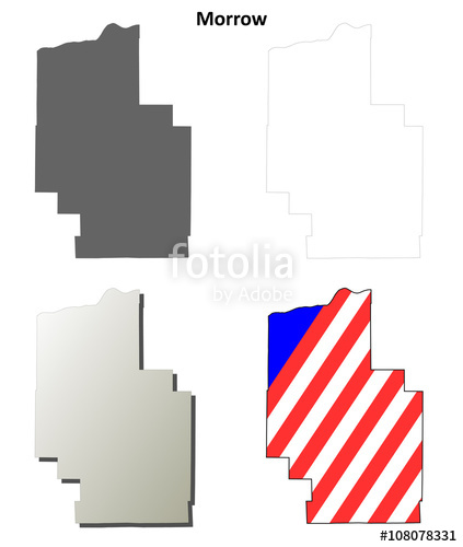 423x500 Morrow County, Oregon Outline Map Set Stock Image And Royalty