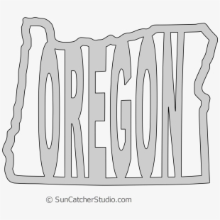 310x310 Oregon Map Shape Text, Outline Scalable Vector Graphic