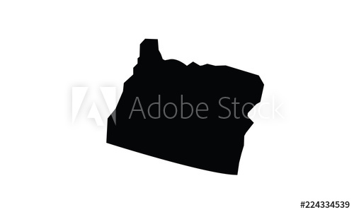 500x300 Oregon Outline Map Black Usa State Borders Black Vector