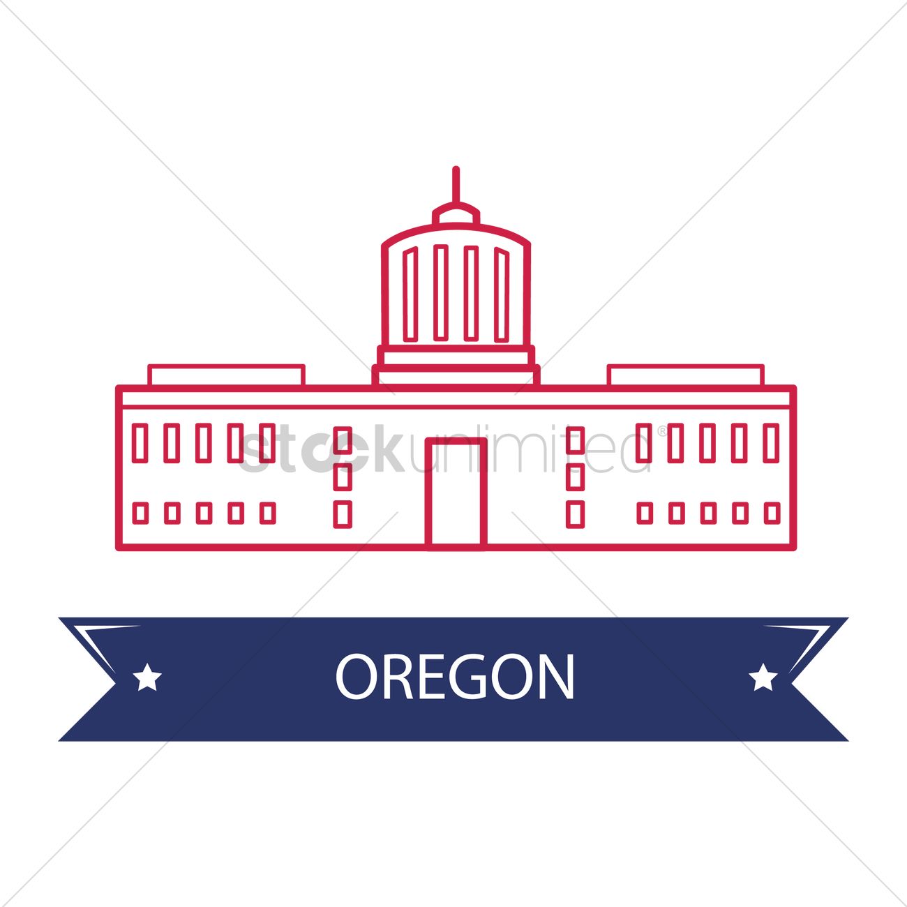 1300x1300 Oregon State Capitol Vector Image