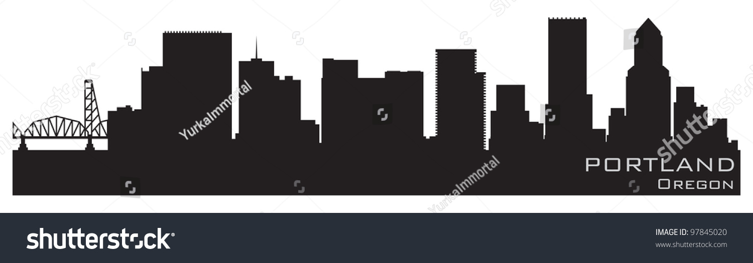 1500x525 Portland Oregon Skyline Silhouette