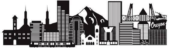563x160 Portland Skyline Vector Decoraciondesalon Cf