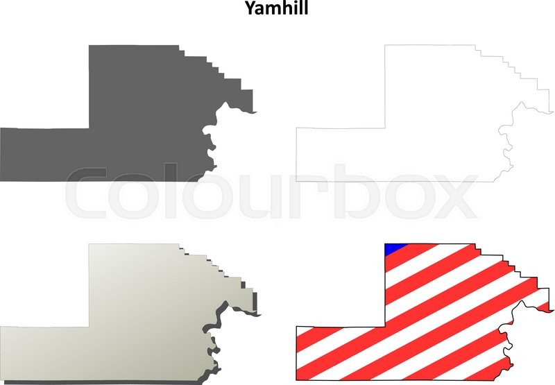 800x555 Yamhill County, Oregon Blank Outline Stock Vector Colourbox
