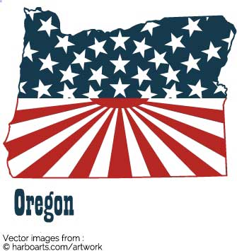 335x355 Download Oregon Bumper Sticker Sunray Flag